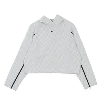 Nike Lichtgewicht Geometric Hoodie met Capuchon - Dames - Sportshirts - Grijs - XS - Katoen - Fitness