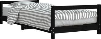 vidaXL Estructura de cama para niños madera de pino negro 80x200 cm Vidaxl
