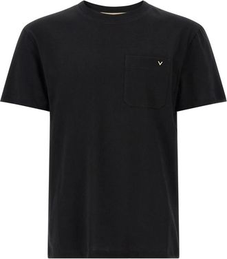 Valentino Garavani Katoenen T-shirt Met VGold - Heren - T-shirts - Zwart - L - Katoen - Tops