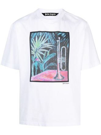 Palm Angels T-shirt met print - Wit