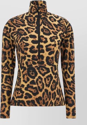 Goldbergh jaguar-print long-sleeve high-neck top