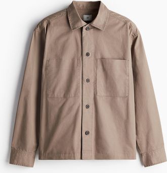 H&M Overshirt aus Twill in Regular Fit - Beige