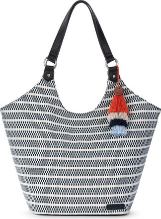 The Sak Roma Expandable Shopper in Black & White Woven at Nordstrom