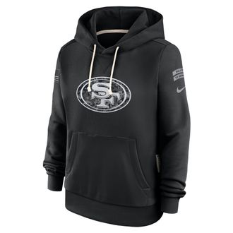 Nike San Francisco 49ers Salute to Service Sideline Nike Womens Dri-FIT NFL Pullover Hoodie in Black | 03C300AA2T-CYB