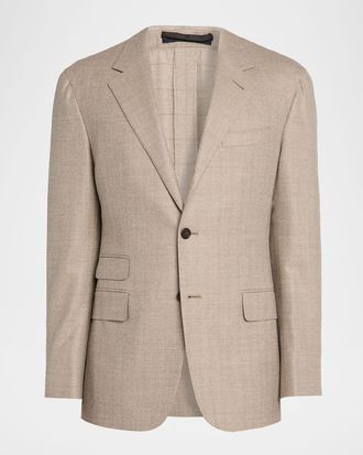 Dunhill Mens Wool Herringbone Flannel Sport Coat