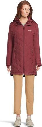 Columbia Heavenly Long Hooded Jacket Womens Coat Rich Wine 1 : XS, Down/Fleece/Polyester