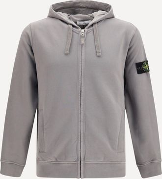 Stone Island Felpa con Cappuccio in cotone con zip e logo Compass Man M