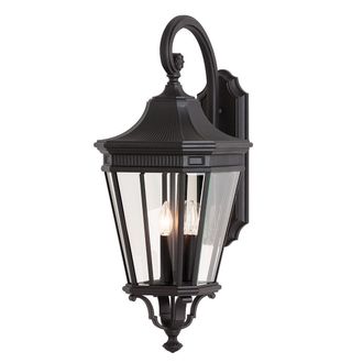 Netlighting Cotswold Lane 3 Light Outdoor Large Wall Lantern Black IP44 E14