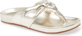 Koko + Palenki Maya Flip Flop in Gold Metallic Leather at Nordstrom, Size 6.5