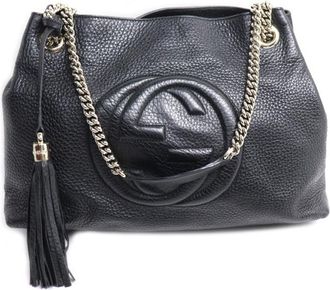 Gucci Black Leather Tote Bag (Pre-Owned)