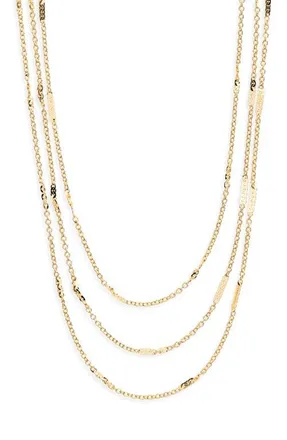 Panacea Triple Strand Layered Chain Necklace in Gold at Nordstrom