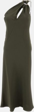 Max Mara Olive Shiny Satin Long Dress