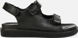 XY London Womens XY London Womens/Ladies Asher Double Strap Platform Heel Sandals - Black - Size: 4