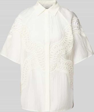 Copenhagen Muse Regular Fit Blusenshirt mit Lochstickerei Modell MOLLY in Offwhite, Gr&ouml;&szlig;e L