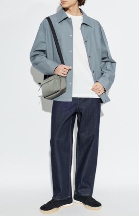 Jil Sander Cotton Jacket With Logo, Mens, Grey