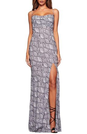 I.AM.GIA Zeta Faux Snakeskin Maxi Dress in Grey Snake at Nordstrom, Size Xx-Small