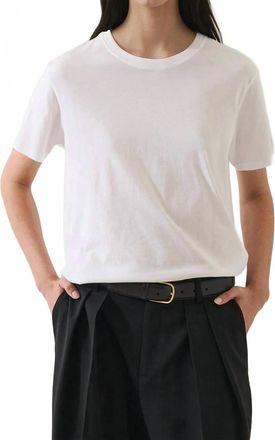 Patrick Assaraf Lightweight Pima Cotton Boyfriend T-Shirt In White