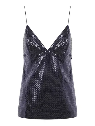 Alberta Ferretti Paillettes Su Jersey Top