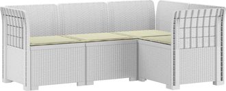 vidaXL Sof&aacute; De Jard&iacute;n Para 4 Personas Con Cojines Estilo Rattan Pp Vidaxl