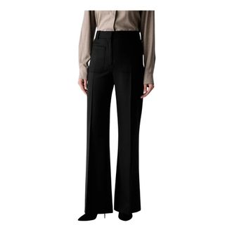 Victoria Beckham Alina Trouser - Dames - Wijde Broeken - Zwart - S - Wol - Broeken