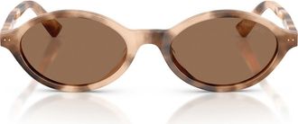 Jimmy Choo London 51mm Oval Sunglasses in Chai Havana /Dark Brown at Nordstrom