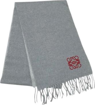 Loewe Pre-owned Scarves, female, Gray, Size: ONE SIZE Pre-owned Stole
