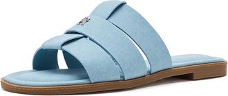 Tommy Hilfiger Moden Womens Sandals Light Blue Denim : 6.5 M, Leather/Synthetic