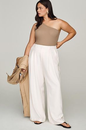Maeve Avery Wide-Leg Pleated Trousers by Maeve Pants
