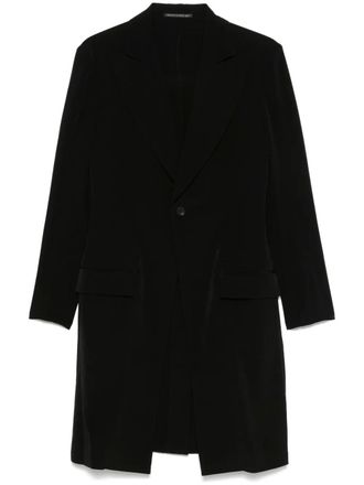 Yohji Yamamoto single-breasted jacket - men - Polyester/Triacetate - 2 - Black