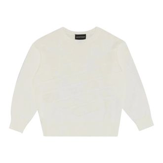 Emporio Armani Crewneck Knit - male - Emporio Armani - Kids Sweatshirts - White - 6 Y - Kids