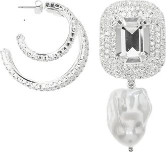 Magda Butrym Oorbellen 11 Rhodium - Dames - Oorbellen - Grijs - ONE Size - Tweed - Accessoires