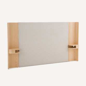 AM.PM Eiken gefineerd hoofdbord met ge&iuml;ntegreerde nachtkastjes Abbas