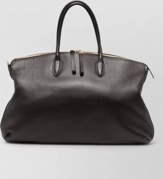 Borsalino leather weekend travel bag