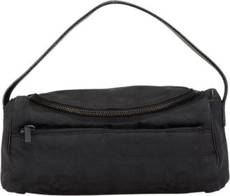 Chanel Black Nylon Leather Vanity Bag (Pre-Owned)