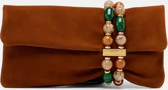 Jimmy Choo London Clutch Zandra in suede con perline