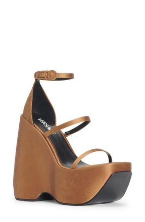 Versace Tri-Platform Sandal in Tawny Brown at Nordstrom, Size 7.5Us