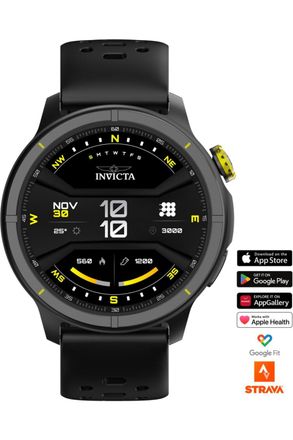 Invicta I-Tech - 2 Pro ITECH-005 Herenhorloge - Smartwatch Uurwerk - Roestvrij Staal met Zwarte Wijzerplaat - 46 mm