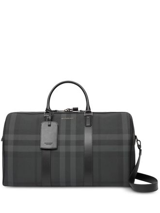 Burberry Boston holdall - men - Cotton/Thermoplastic Polyurethane (TPU)/Calf Leather/Polyester - OS - Grey