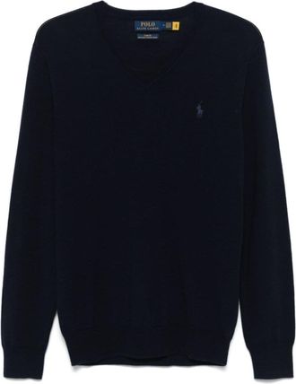 Ralph Lauren Navy Blue Tonal Logo Sweater