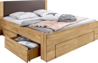 HOME AFFAIRE Stauraumbett »Bernett« aus massiver Buche, mit Stauraumschubladen