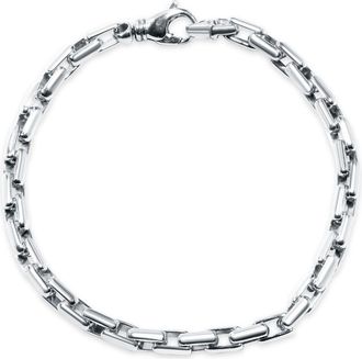 Pompeii3 Mens Steel Single Tone Clasp 7.5mm Tight Link 8.5 Bracelet