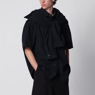 Miharayasuhiro Navy blue checked shirt with double sleeves