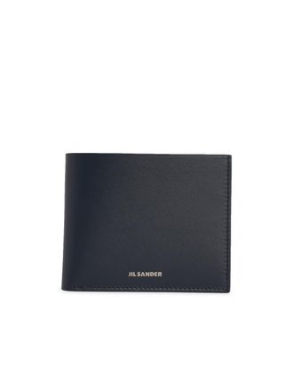 Jil Sander Schwarzes Lear-Taschenportemonnaie