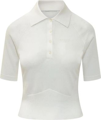 Givenchy Cropped Second-Skin Polo - Dames - Polos - Beige - L - Wol - Tops