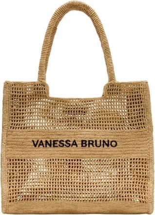 Vanessa Bruno Tote Bags, female, Beige, Size: ONE SIZE Grand Panier Raphia Crochet&eacute;