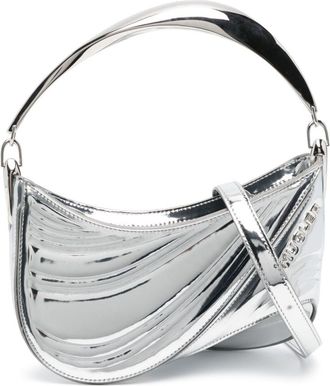MUGLER Spiral Curve 01 shoulder bag - women - Metal/Calf Leather - One Size - Silver