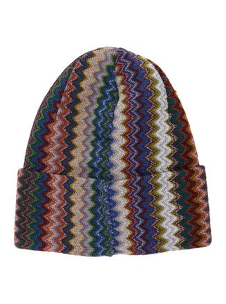 Missoni CPRAWMUA774 Wool Blend Jacquard Beanie - Brown