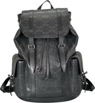 Gucci Black Leather Backpack (Pre-Owned)