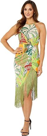 Neiman Marcus Fringe Hem Dress Womens Clothing Orange : 2, Polyester