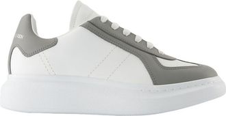 Alexander McQueen Mens Leather Oversized Sneaker White Calfskin